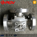 3 way flanged stainless steel ball valve dn32